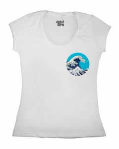Camiseta Feminina A Grande Onda de Bolso - comprar online