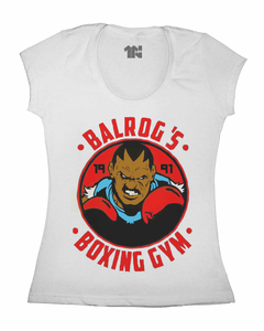 Camiseta Feminina Academia de Boxe Balrog na internet