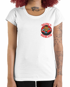 Camiseta Feminina Academia de Boxe Balrog de Bolso