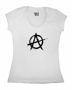 Camiseta Feminina Anarquia Desgastada na internet