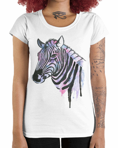 Camiseta Feminina Aquarela de Zebra