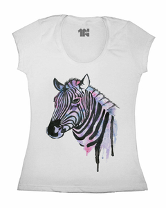 Camiseta Feminina Aquarela de Zebra na internet