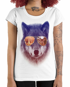 Camiseta Feminina Lobo de Óculos Predador