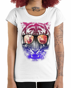 Camiseta Feminina Tigre de Óculos