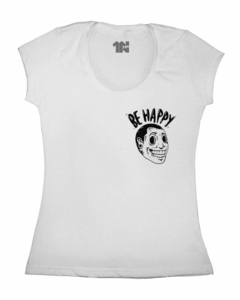 Camiseta Feminina Be Happy de Bolso - Camisetas N1VEL