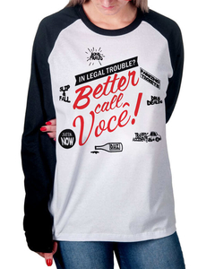 Camiseta Raglan Manga Longa Better Call Me! na internet