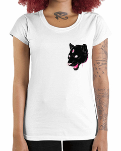Camiseta Feminina Cabeça Felina de Bolso