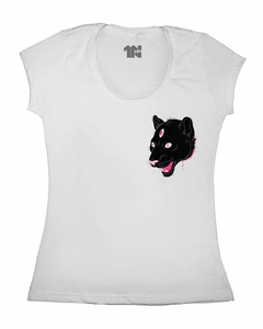 Camiseta Feminina Cabeça Felina de Bolso na internet