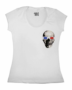Camiseta Feminina Caveira 3D de Bolso na internet