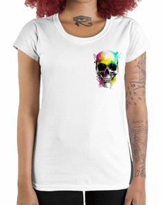 Camiseta Feminina Caveira da Arte de Bolso