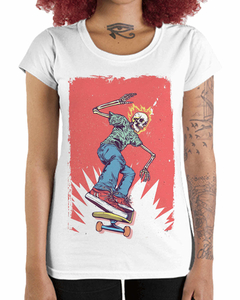 Camiseta Feminina Caveira Skatista