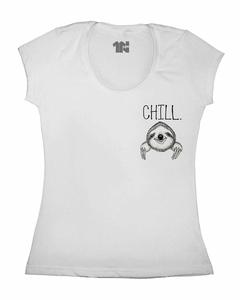 Camiseta Feminina Relaxa de Bolso na internet