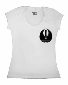 Camiseta Feminina Cisne Negro de Bolso na internet