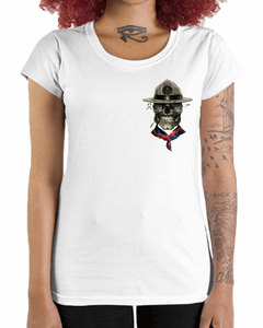 Camiseta Feminina Coronel Caveira de Bolso