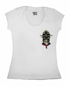 Camiseta Feminina Coronel Caveira de Bolso na internet