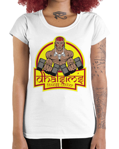 Camiseta Feminina de Ioga Fitness Dhalsim