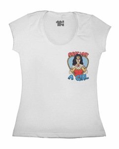 Camiseta Feminina Lute como uma Amazona de Bolso na internet