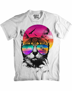 Camiseta Gato de Óculos de Sol