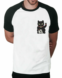 Camiseta Raglan Gato da Sorte de Bolso na internet