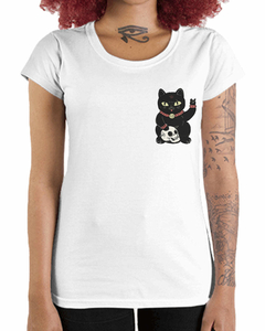 Camiseta Feminina Gato da Sorte de Bolso