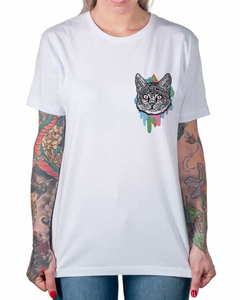 Camiseta Gato em Cores de Bolso na internet