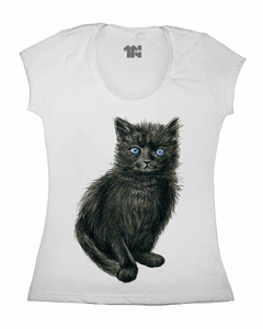 Camiseta Feminina Gato Preto na internet
