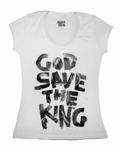 Camiseta Feminina Deus Salve o Rei na internet