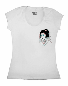 Camiseta Feminina Gueixa 3D de Bolso na internet