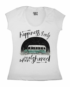 Camiseta Feminina Felicidade Compartilhada na internet