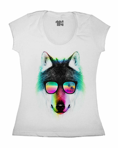 Camiseta Feminina Lobo de Óculos na internet