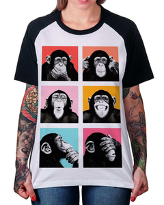 Camiseta Raglan Primatas na internet