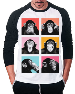 Camiseta Raglan Manga Longa Primatas - comprar online