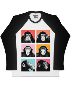 Camiseta Raglan Manga Longa Primatas