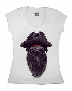 Camiseta Feminina Pug Pirata na internet