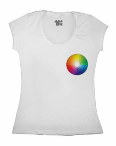 Camiseta Feminina Roda de Cores de Bolso na internet