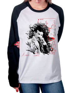 Camiseta Raglan Manga Longa Tesla na internet