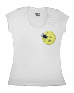 Camiseta Feminina Viagem a Lua de Julio Verne de Bolso - comprar online