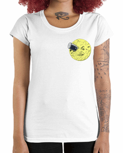 Camiseta Feminina Viagem a Lua de Julio Verne de Bolso