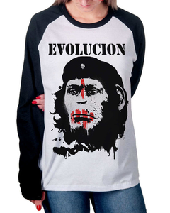 Camiseta Raglan Manga Longa Viva La Evolucion - Camisetas N1VEL