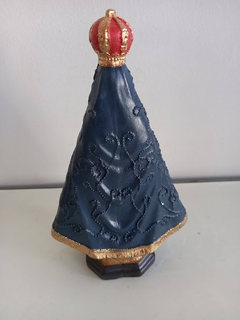 Imagem Nossa Senhora Aparecida 23 cm pintada - Azul - MÃE RAINHA ARTIGOS RELIGIOSOS