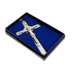 Crucifixo de parede São Bento - Prata 17,5cm - loja online