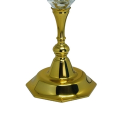 Calice Octogonal Cristal Base Dourada na internet