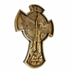 Cruz de Parede Arcanjo São Miguel de Mármore com Pintura em Bronze - 23 cm