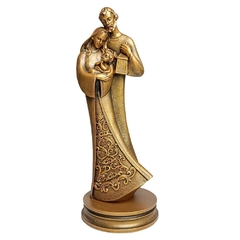 Imagem da Sagrada Família Estilizada em Mámore com Pintura Bronze - 33 cm - comprar online