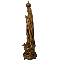 Imagem de Nossa Senhora de Fátima Bronze de Mármore - 42 cm - MÃE RAINHA ARTIGOS RELIGIOSOS