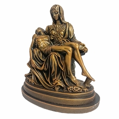 Imagem de Nossa Senhora Pietá de Mármore com Pintura em Bronze - 19 cm - MÃE RAINHA ARTIGOS RELIGIOSOS