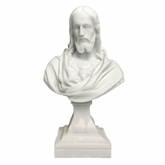 Imagem de Sagrado Coração de Jesus Busto em Mármore Natural - 27 cm
