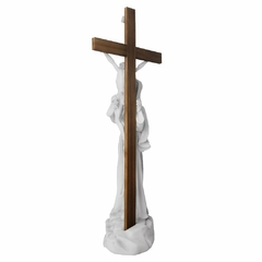 Imagem de Santa Rita Contempla Jesus na Cruz em Mármore - 53cm - loja online