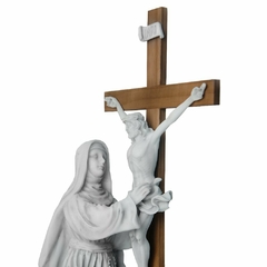 Imagem de Santa Rita Contempla Jesus na Cruz em Mármore - 53cm - comprar online