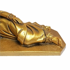 Imagem de São José Dormindo de Mármore com Pintura em Bronze - 20 cm - comprar online